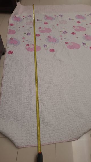 Colcha bouti infantil - Rosa y blanca