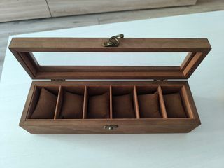 Relojero 6 relojes madera