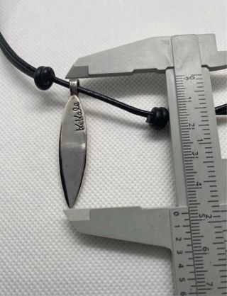 Collar plata surf - cuero negro