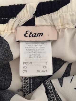 Shorts Etam blanco y negro