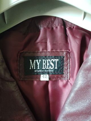 Giacca in vera pelle Bordeaux - Donna