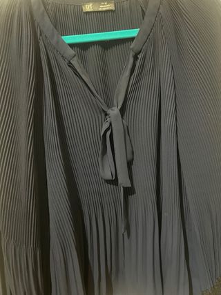 Blusa plisada azul - Talla S