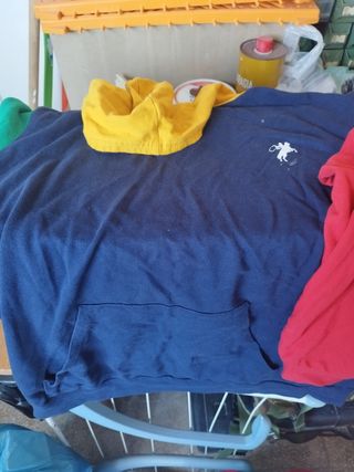 Giubbotti, felpe, maglioncino e una sciarpa