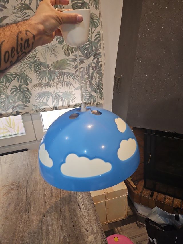 Lámpara infantil nubes - azul