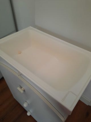 Nora de Prenatal, mueble bañera blanco.