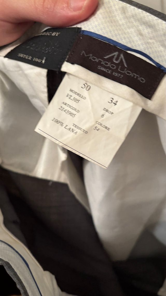 Pantaloni eleganti uomo Mondo Uomo 100 lana taglia 50 IT