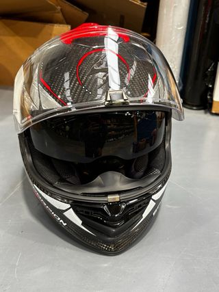 Casco Scorpion Exo 1400 Evo Carbon Air Aranea Black Neon Red