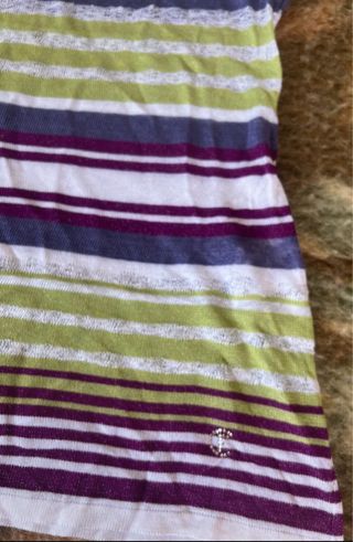 Maglia a righe verde e viola