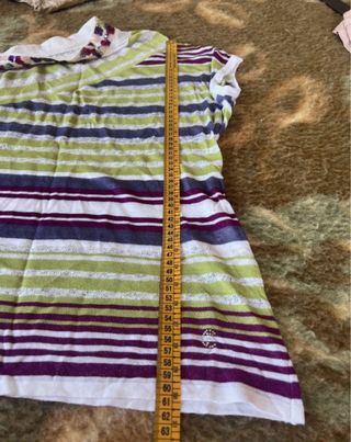 Maglia a righe verde e viola