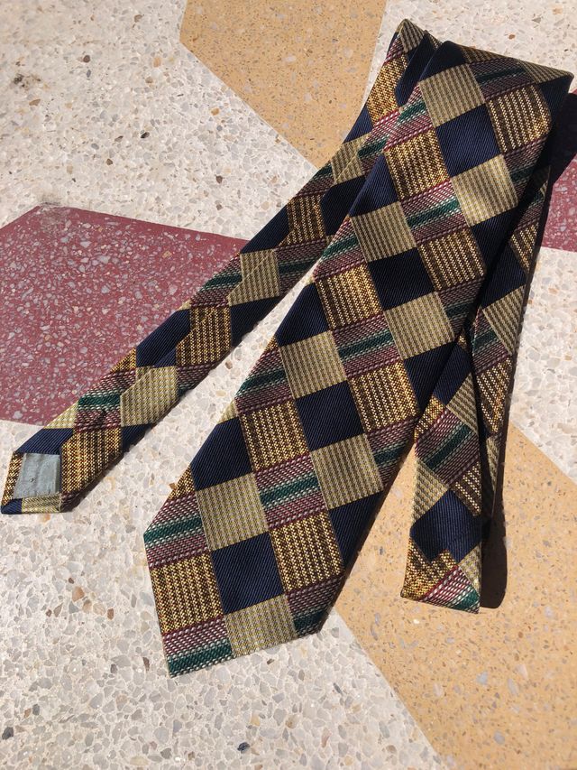 Corbata EUROPA azul y dorada