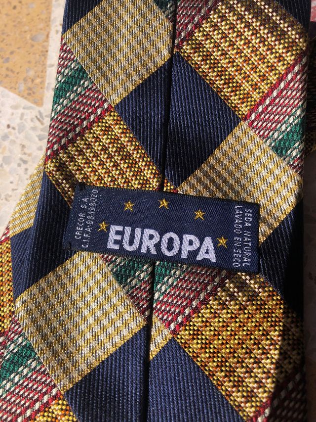 Corbata EUROPA azul y dorada