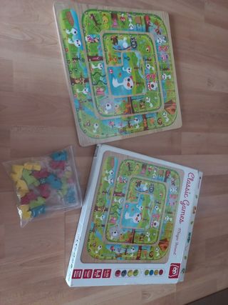 Lote de parchís-oca, puzzles y dominó