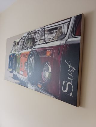 Cuadro furgonetas vw estampado en tela