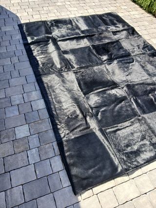 Alfombra piel vaca negra 166x235cm
