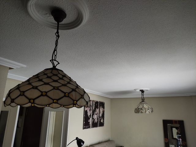 Lampara techo Tiffany circular con 3 luces