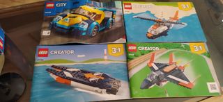Lego City - Barco y vehículos- más robot y panda .