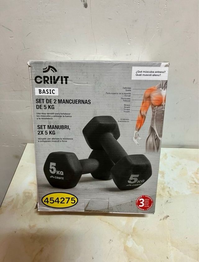 Manubri da 5kg nuovi con rivestimento in gomma