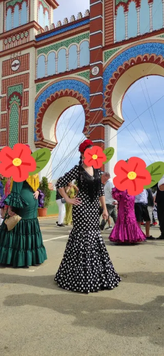 Traje de flamenca de lunares talla S/36