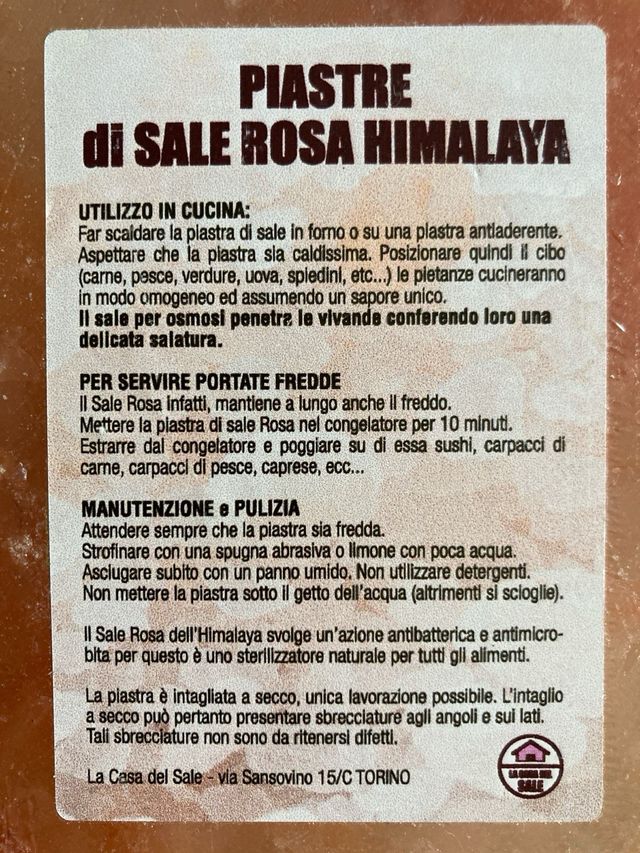 Piastra Sale Rosa Himalaya La Casa del Sale
