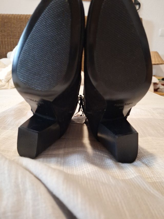 Botines piel negros zara talla 36