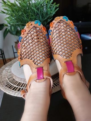Sandalias Piel Mexicana - Multicolor