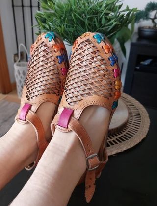 Sandalias Piel Mexicana - Multicolor