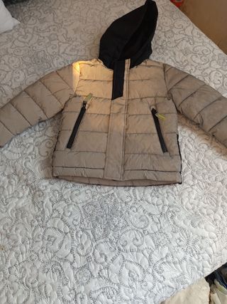 Chaqueta niño reflectante beige-negra