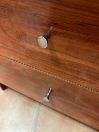 Mesita noche 2 cajones madera