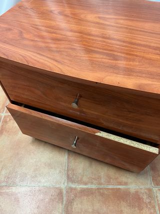 Mesita noche 2 cajones madera