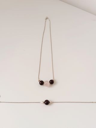 Collar y pulsera piedras naturales