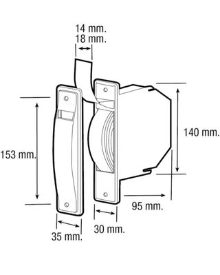 Recogedor persiana 14 mm marron