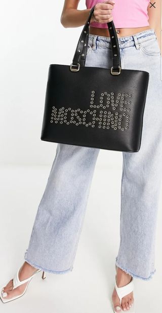 Bolso tote negro tachuelas Love Moschino