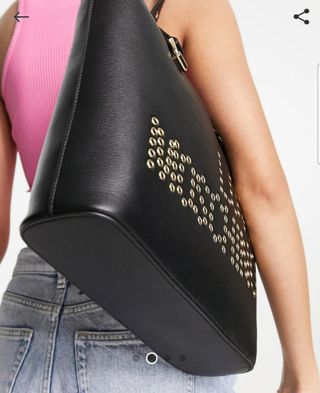 Bolso tote negro tachuelas Love Moschino