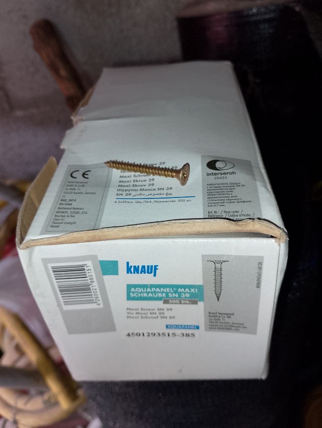 Viti Knauf Aquapanel 500pz da 39 mm