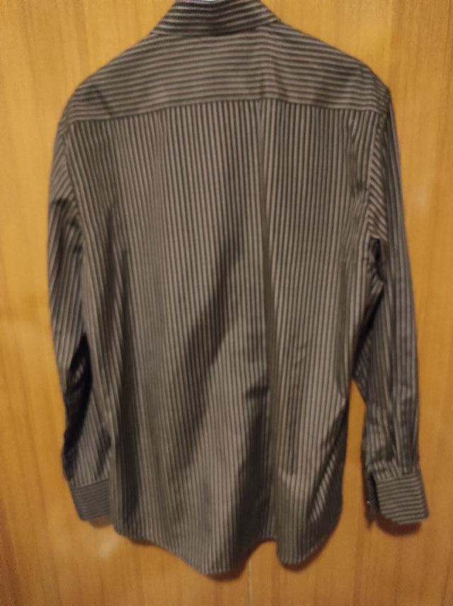 Camicia uomo a righe marrone MRHOPE