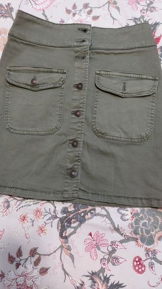 Falda militar verde oliva corta Hug&Clau 