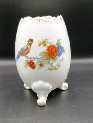 Huevo jarrón porcelana alemana Saxe