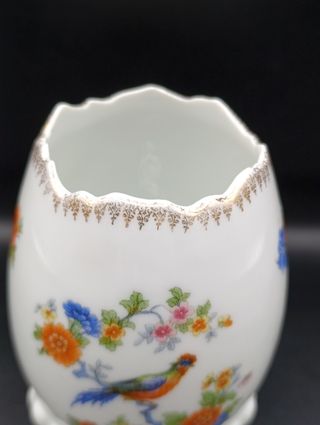 Huevo jarrón porcelana alemana Saxe