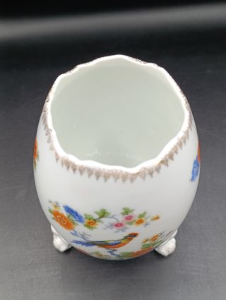 Huevo jarrón porcelana alemana Saxe