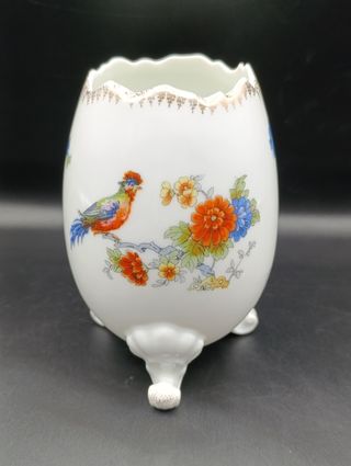 Huevo jarrón porcelana alemana Saxe