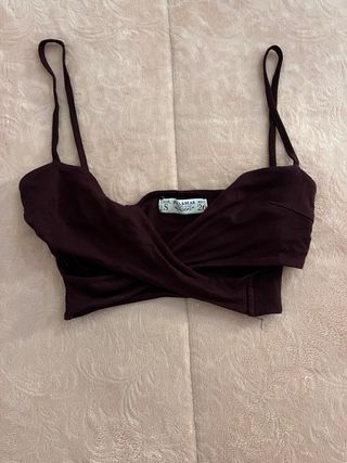 Crop top Pull&Bear marrón - Talla S