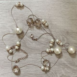Collar perlas & cristales