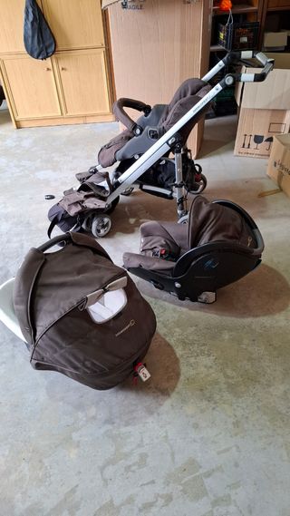 Coche bebé completo: silla, maxicosi y capazo