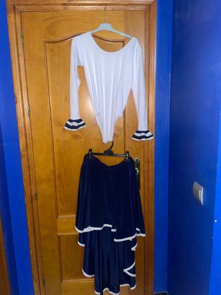 Conjunto Flamenca Azul y Blanco