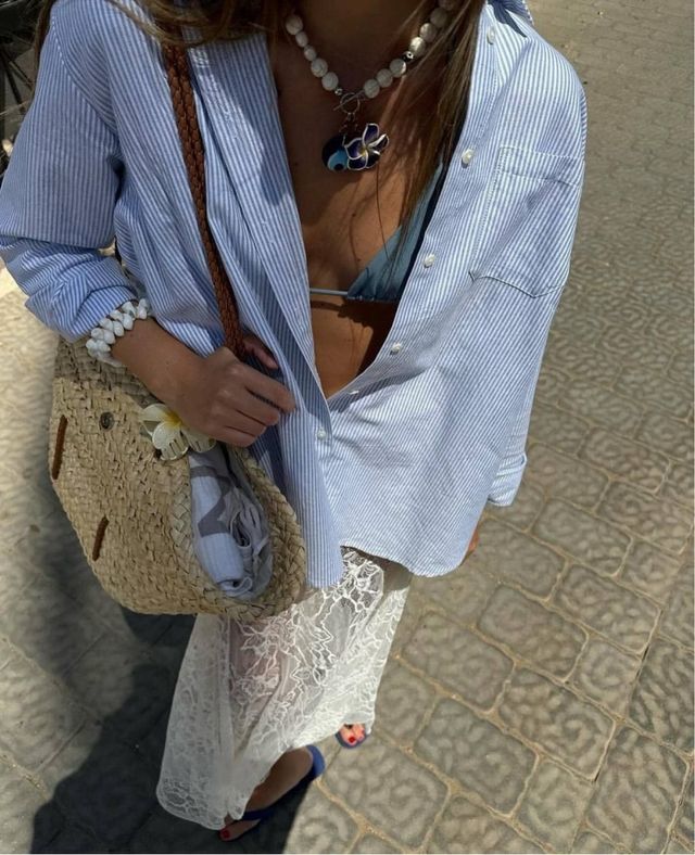 Camisa azul rayas Whiteandone