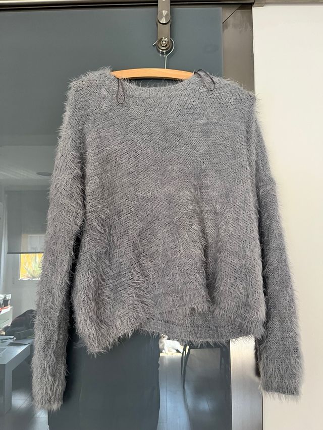 2 jerséis: Gris de pelo & Celeste trenzado