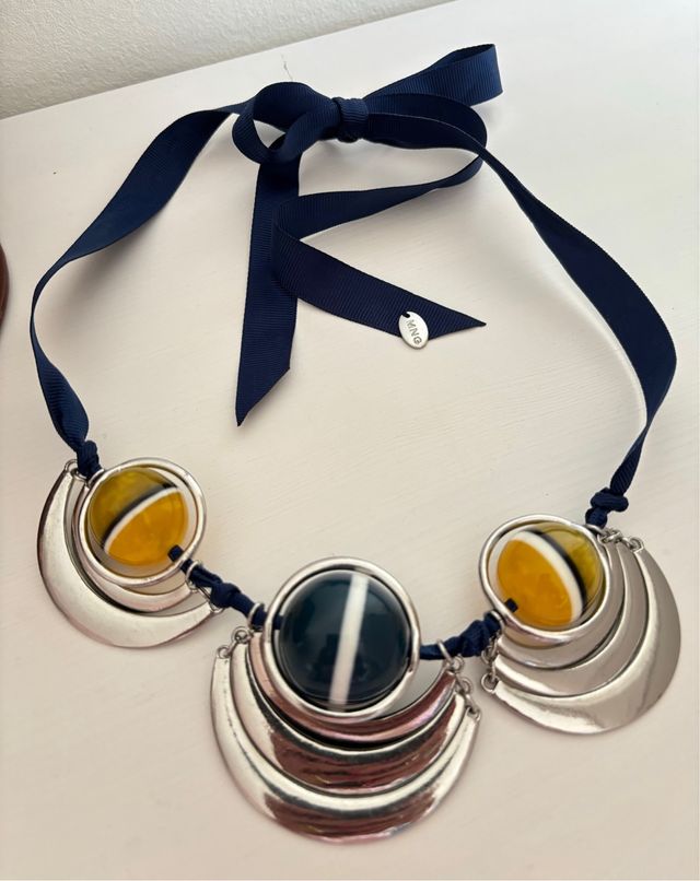 Collar de Mango | cinta Azul y Amarillo nuevo
