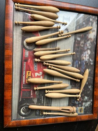 lotto fuselli d’epoca in legno per merletto a tombolo ‘900