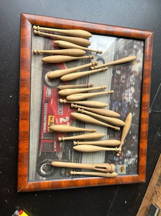 lotto fuselli d’epoca in legno per merletto a tombolo ‘900