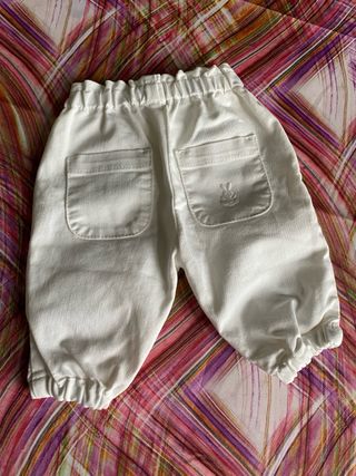 Pantaloni bimba 1-3 mesi, bianchi